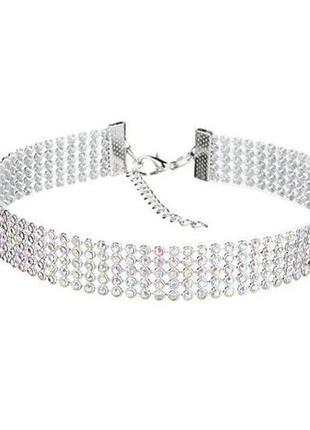 Стильні трендові чокери зі стразами, блискучі чокери на шию, модні чокери3 фото