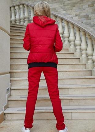 Червоний жіночий теплий костюм-трійка nike з 44-50 розмір4 фото