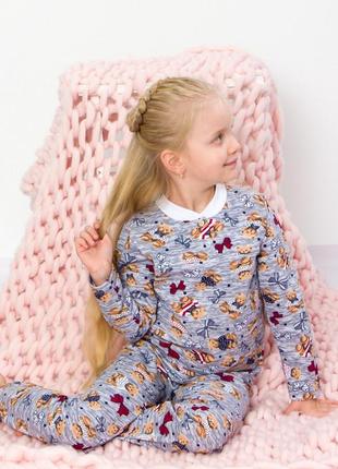 Хлопковая детская пижама с начёсом  для девочек на рост от 86 по 1342 фото