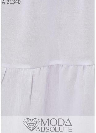 Белая летняя юбка ниже колена из креп-жатки батал с 50 по 80 размер4 фото