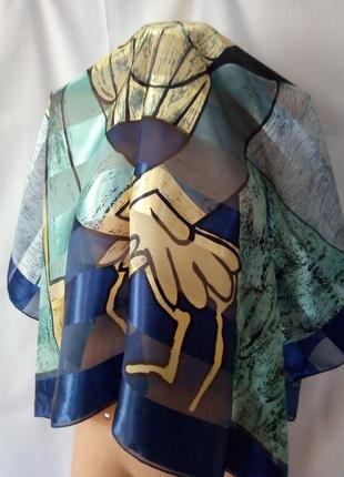 Яркий платок шарф палантин с репродукцией картины пикассо picasso. винтаж италия2 фото