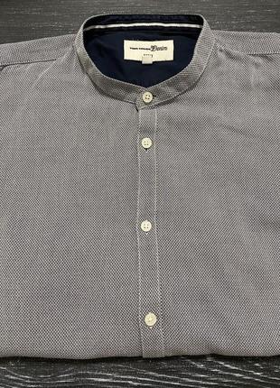 Рубашка мужская классическая серая со стойкой xl от tom tailor5 фото