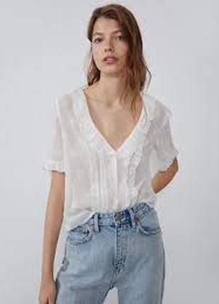 Zara біла укорочена блузка, р.с/м