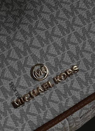 Сумка жіноча michael kors бежева/коричнева beige/brown5 фото