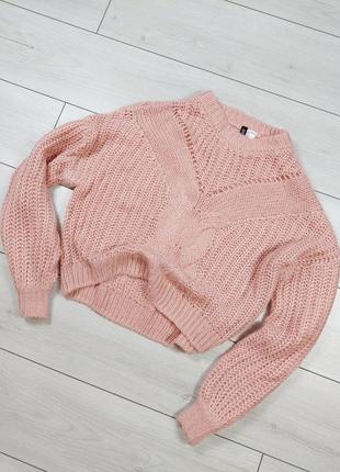 Пудровый свитер оверсайз н&m