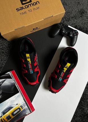 Мужские кроссовки salomon speedcross 3 black red5 фото
