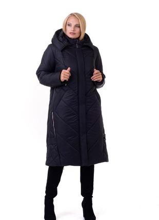 Стёганное женское зимнее пальто в 3-х цветах батал с 52 по 70 размер4 фото
