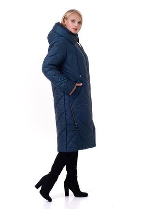 Стёганное женское зимнее пальто в 3-х цветах батал с 52 по 70 размер2 фото