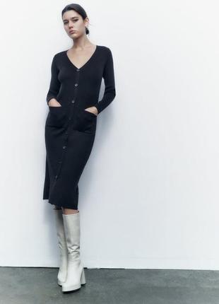 Теплое платье на пуговицах от zara, размер s*