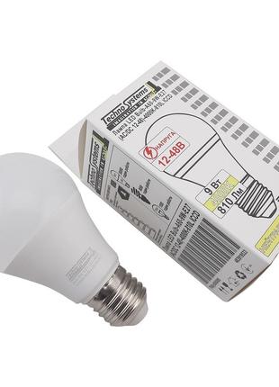 Лампа светодиодная 12-48вольт led bulb  a60-9w-e27-4000k