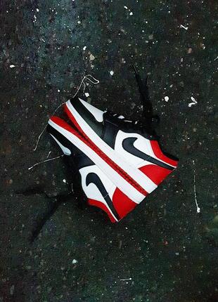 nike captain air jordan 1 low •black white red•