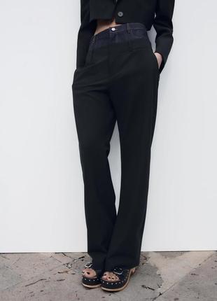 Трендовые оригинальные прямые брюки штаны zara limited edition3 фото