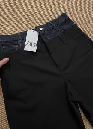 Трендовые оригинальные прямые брюки штаны zara limited edition4 фото