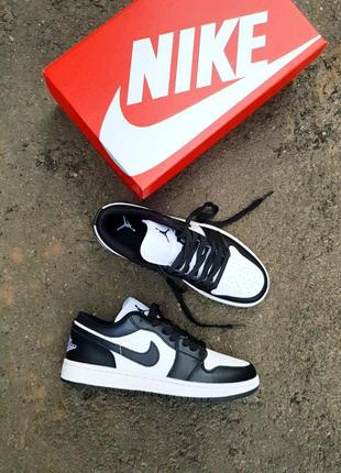 Nike air jordan 1 low •black white red•3 фото