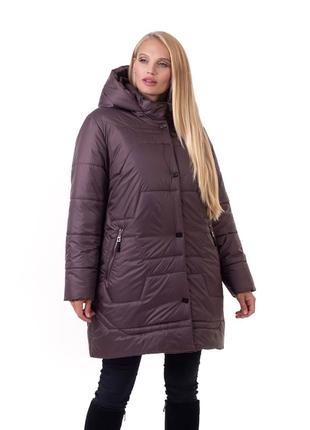 Стьобана жіноча зимова куртка батал у 3-х кольорах з 54 по 70 розмір