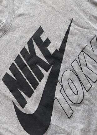 Серая хлопковая футболка nike5 фото