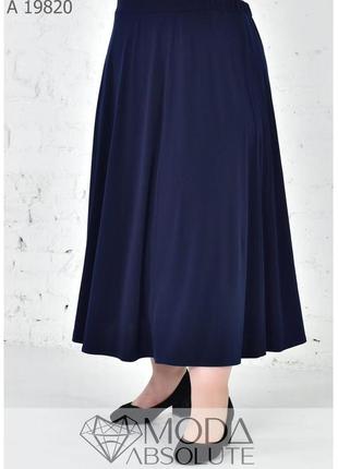 Синяя стильная летняя женская длинная юбка батал с 54 по 70 размер3 фото