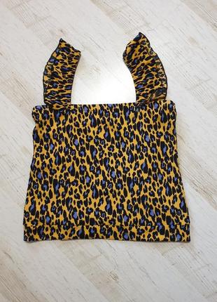 Яркий стильный топ блуза  рюши леопардовый принт v by very5 фото