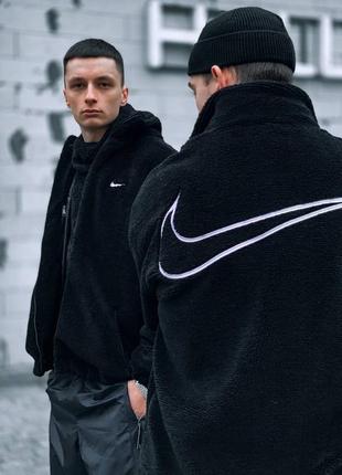 Найкращий вибір на осінь! жакет teddy nike swoosh тепла плюшева кофта зіп найк nike якісна чоловіча стильна молодіжна