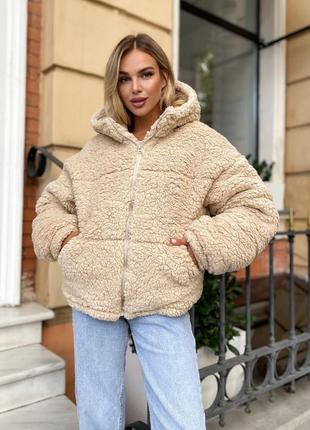 Хутряна жіноча куртка тепла хутряна куртка з капюшоном коротка хутряна куртка жіноча9 фото