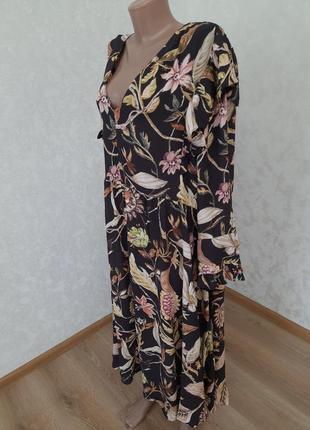 Брендовое роскошное платье рюши свободный большой размер2 фото