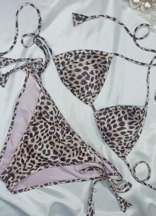 Невероятный раздельный купальник лиф и бикини леопардовый принт victoria’s secret3 фото