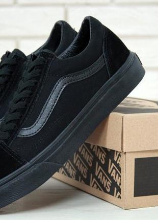 Замшеві, чорні кеди vans old skool , натуральна замша , накладений платіж