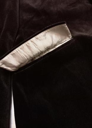 Шикарный темно коричневый бархатный велюровый пиджак жакет блейзер m&amp;s autograph6 фото