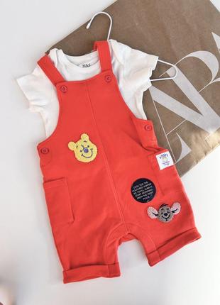 M&amp;s крутой набор боди и комбинезон в коралловом цвете