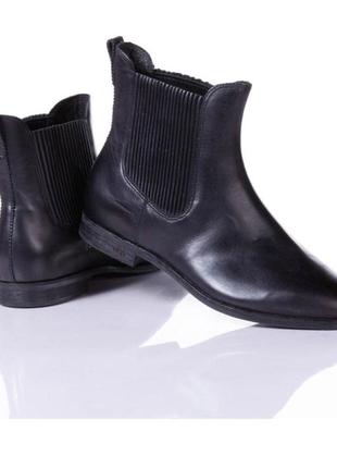 Кожаные ботинки челси чёрного цвета аг ecco vagabond clarks timberland geox ash estrol1 фото