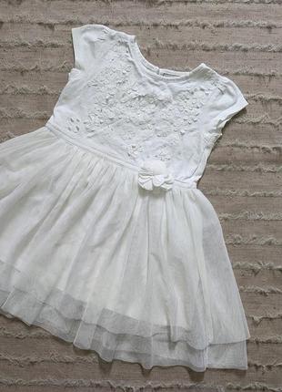 Нарядное белое  платье next 2,5-4 года8 фото