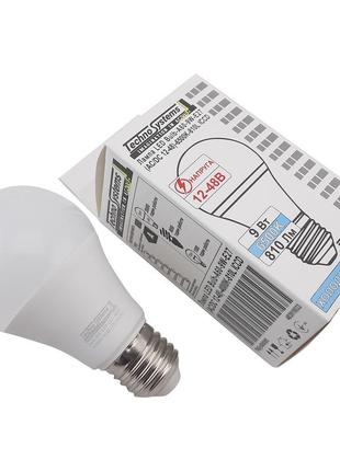 Лампа светодиодная 12-48вольт led bulb  a60-9w-e27-6400k