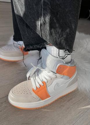 Кросівки nike jordan 1 retro orange grey