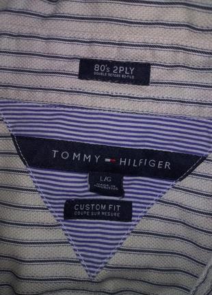 Мужская рубашка полосатая на длинный рукав tommy hilfiger3 фото