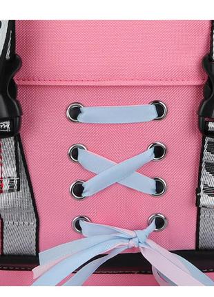 Шкільний рюкзак для дівчинки harvard з usb, замочком і хутряним помпоном, 5 кольорів9 фото