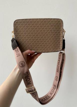 Сумка женская michael kors crossbody beige бежевая2 фото