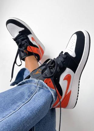 Кросівки nike jordan 1 retro orange  black premium