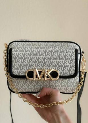 Сумка женская michael kors patterned logo white белая