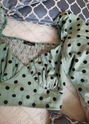 Распродажа ❗шикарная блуза рукав фонарик в горошек4 фото