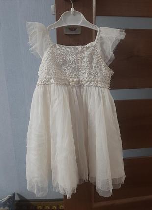 Белое платье на девочку 12-18 месяцев6 фото