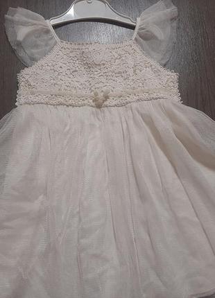 Белое платье на девочку 12-18 месяцев3 фото