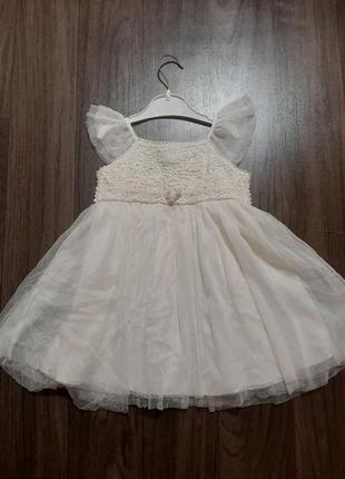 Белое платье на девочку 12-18 месяцев1 фото