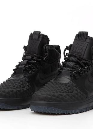 Зимні шкіряні кросівки з хутром nike lunar force 1 duckboot '17 "black"(40-46)6 фото