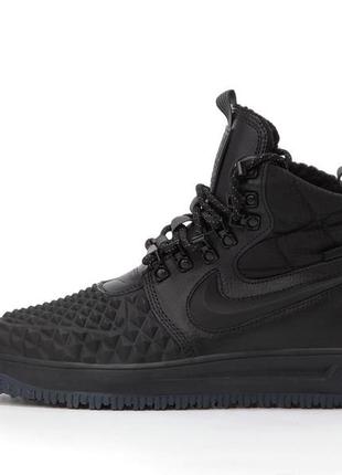 Зимні шкіряні кросівки з хутром nike lunar force 1 duckboot '17 "black"(40-46)4 фото