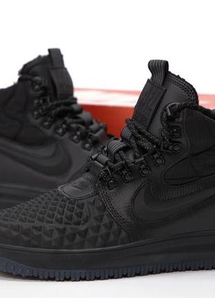 Зимні шкіряні кросівки з хутром nike lunar force 1 duckboot '17 "black"(40-46)5 фото