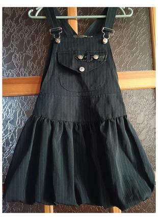 Распродажа девичий школьный сарафан, ткань тонкий габардин, цвет черный3 фото