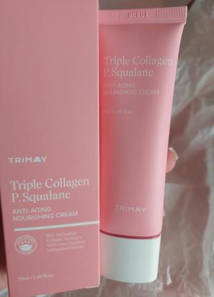 Антивозрастной крем trimay triple collagen p. squalane anti-aging nourishing cream