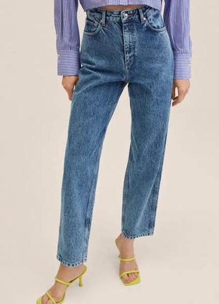 Женские джинсы mango с высокой посадкой джинси мом жіночі джинси mango висока посадка, розмір 38