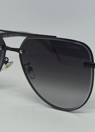 Окуляриі брендові  чоловічі сонцезахисні краплі чорні з градієнтом в чорному металі