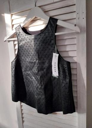 Блуза кожа черная guess